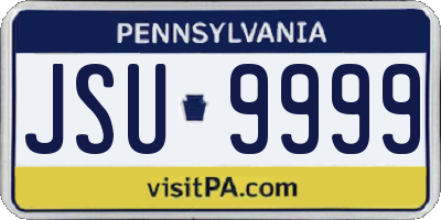 PA license plate JSU9999