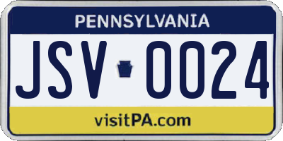 PA license plate JSV0024