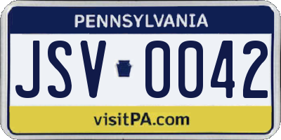 PA license plate JSV0042