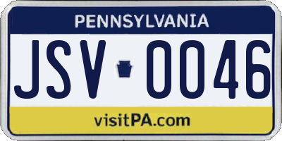 PA license plate JSV0046