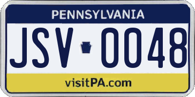 PA license plate JSV0048