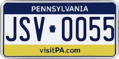 PA license plate JSV0055