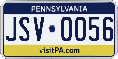 PA license plate JSV0056