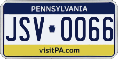 PA license plate JSV0066