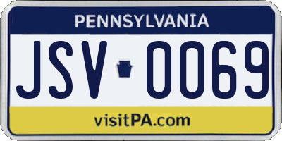 PA license plate JSV0069
