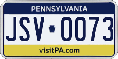 PA license plate JSV0073