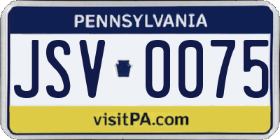 PA license plate JSV0075