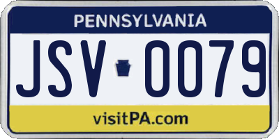 PA license plate JSV0079
