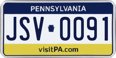PA license plate JSV0091
