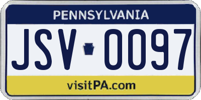 PA license plate JSV0097
