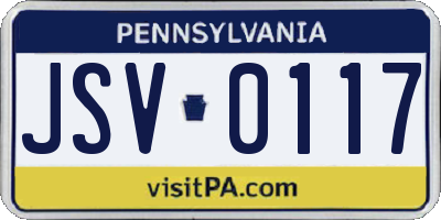 PA license plate JSV0117