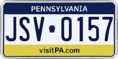 PA license plate JSV0157