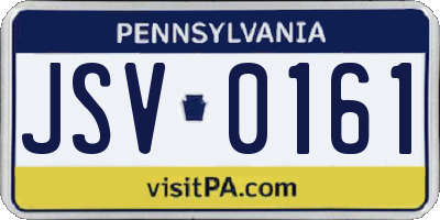 PA license plate JSV0161