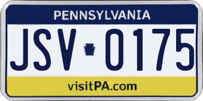 PA license plate JSV0175