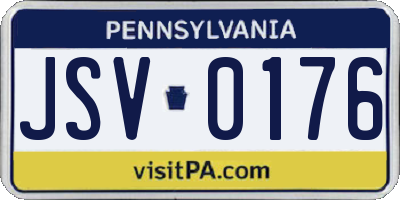 PA license plate JSV0176