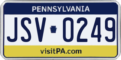 PA license plate JSV0249