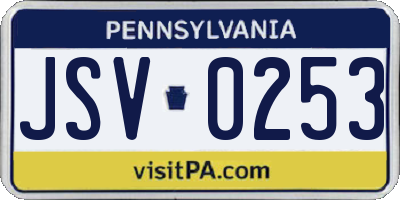 PA license plate JSV0253