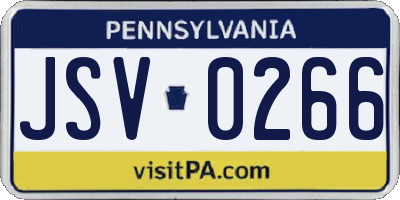 PA license plate JSV0266