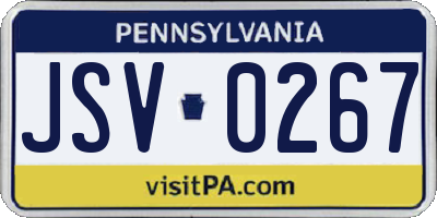 PA license plate JSV0267