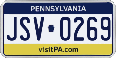 PA license plate JSV0269