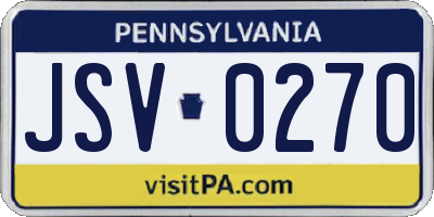 PA license plate JSV0270
