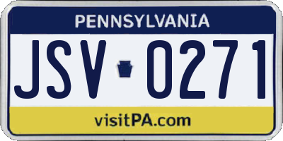 PA license plate JSV0271