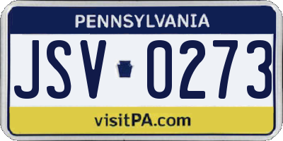 PA license plate JSV0273
