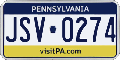 PA license plate JSV0274