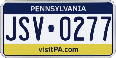 PA license plate JSV0277
