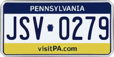 PA license plate JSV0279