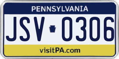 PA license plate JSV0306