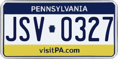 PA license plate JSV0327