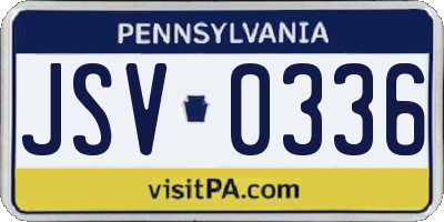 PA license plate JSV0336