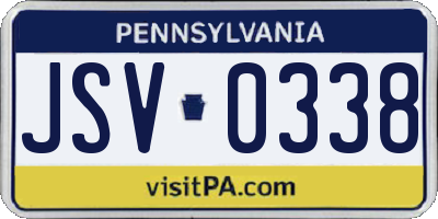 PA license plate JSV0338