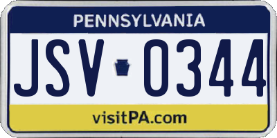 PA license plate JSV0344