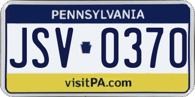 PA license plate JSV0370
