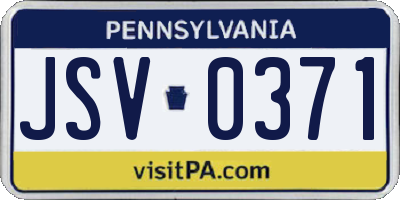 PA license plate JSV0371