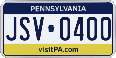 PA license plate JSV0400