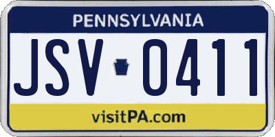 PA license plate JSV0411