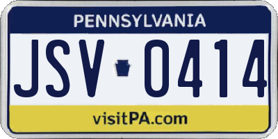 PA license plate JSV0414