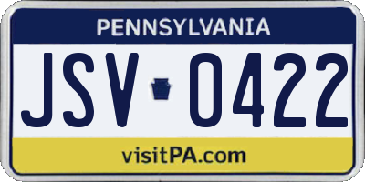 PA license plate JSV0422