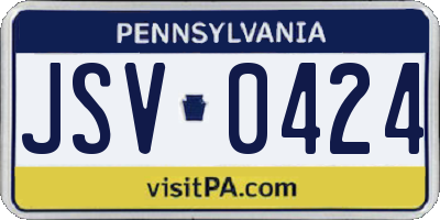 PA license plate JSV0424