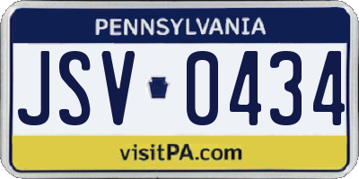 PA license plate JSV0434