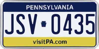 PA license plate JSV0435
