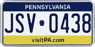 PA license plate JSV0438