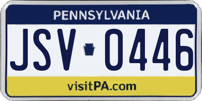 PA license plate JSV0446