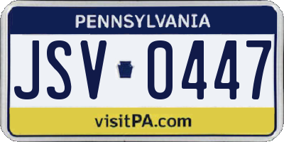 PA license plate JSV0447