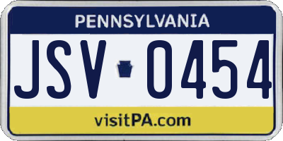 PA license plate JSV0454