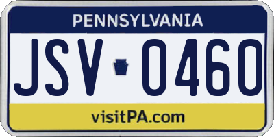 PA license plate JSV0460