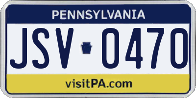 PA license plate JSV0470
